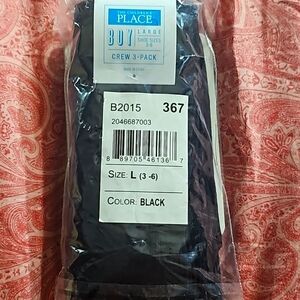 Children Place 3 pack dress crew black socks